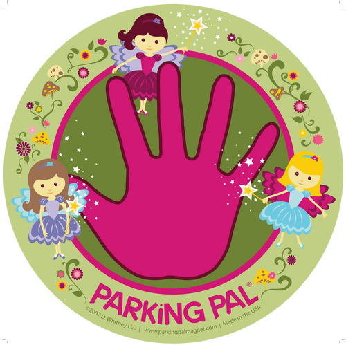 Fairy pink hand print removable car magnet toddler safety around vehicles in parking lots