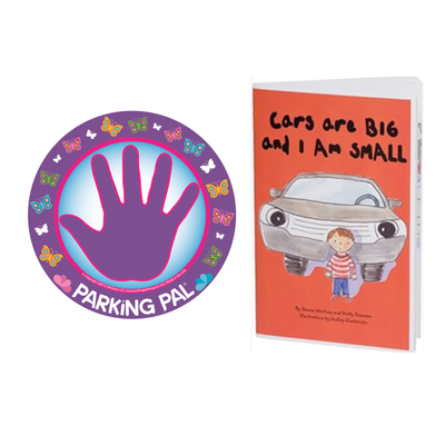 Butterfly Parking Pal magnet with Cars are Big and I am Small book combo pack