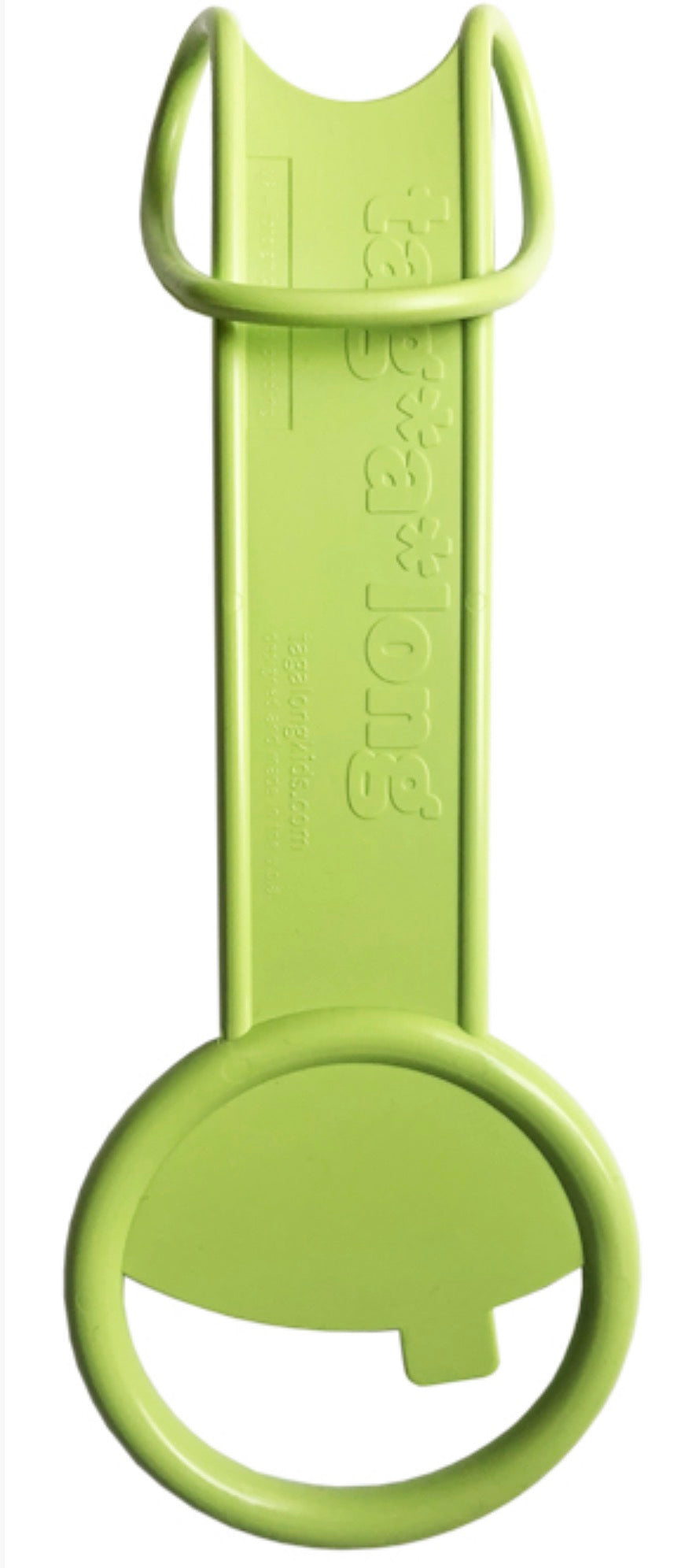Green tag-a-long safety handle for kids