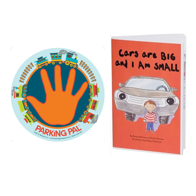 Train Parking Pal magnet with Cars are Big and I am Small book combo pack