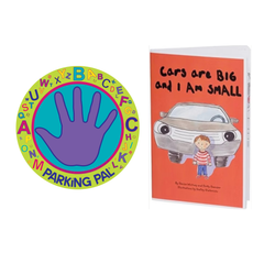 Alphabet Parking Pal magnet with Cars are Big and I am Small book combo pack
