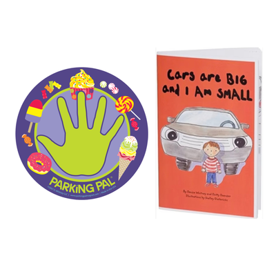 Sweet Treats Parking Pal magnet with Cars are Big and I am Small book combo pack