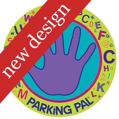 Alphabet purple car magnet with hand print to keep kids safe in parking lots