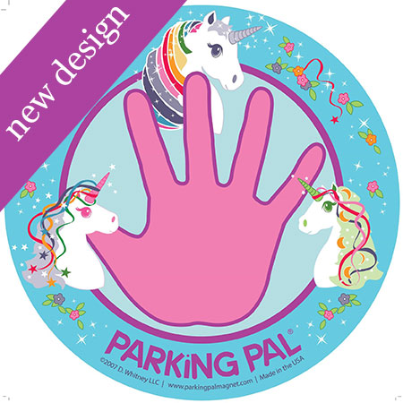 Pink unicorn safety magnet for toddlers around trucks