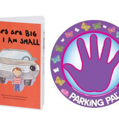 Butterfly parking pal hand print car magnet with toddler safety around cars book