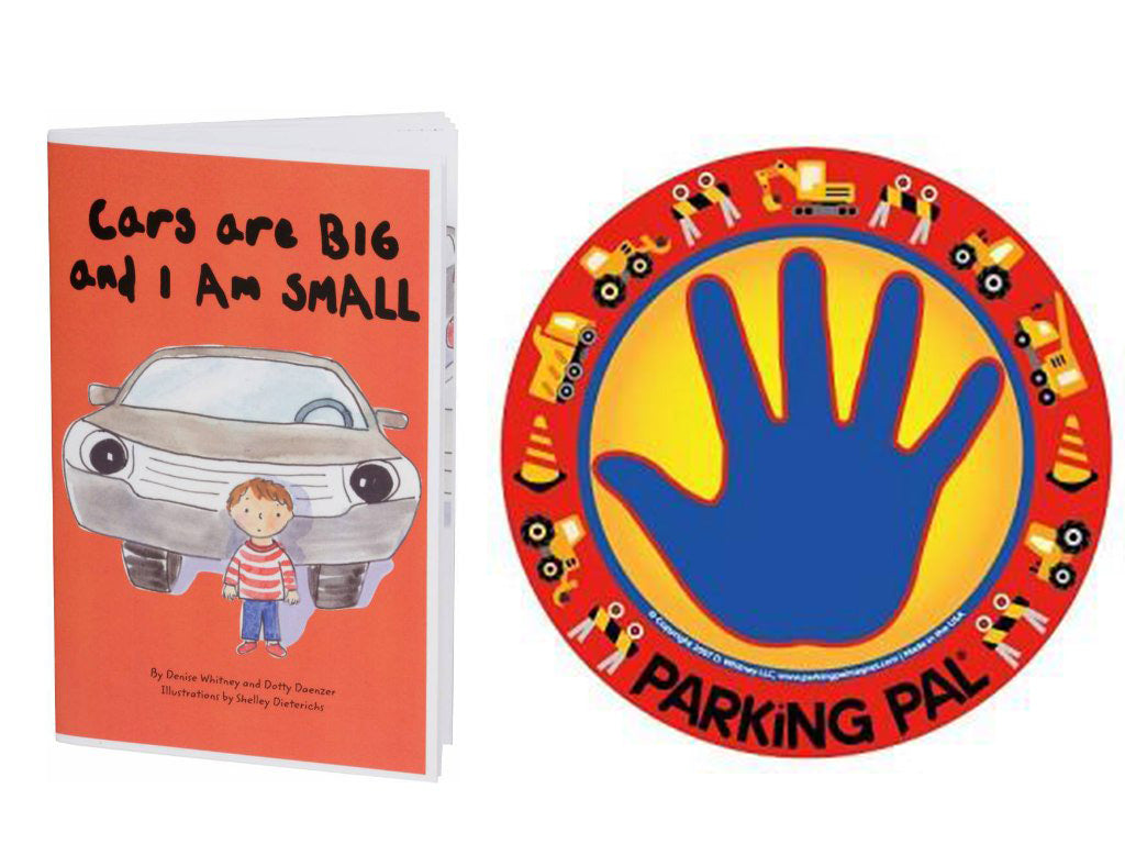Cars are big and I am small safety book for parking lot safety around vehicles with construction trucks parking pal hand print magnet