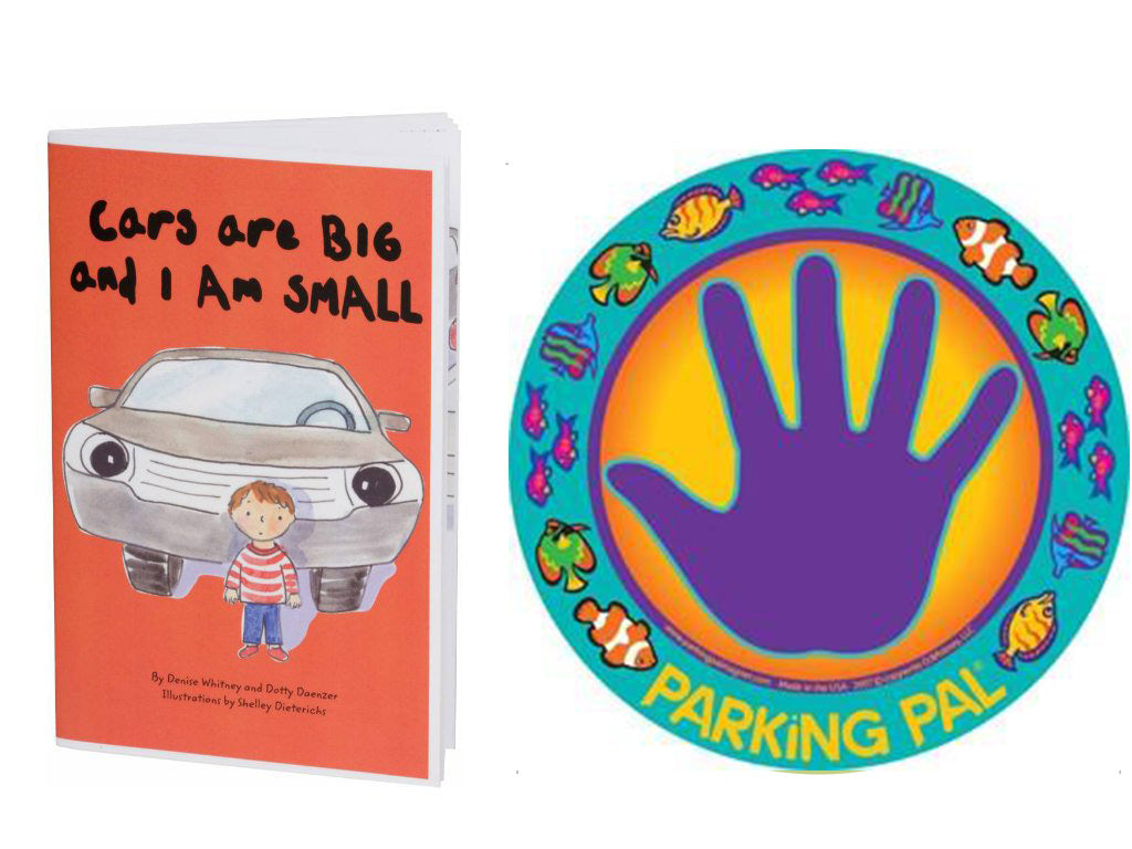 Purple blue Fish nemo parking pal hand print car magnet with toddler safety around cars book