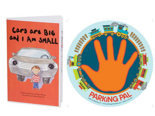 parking pal car safety magnet with trains and hand palm print and safety book for toddlers