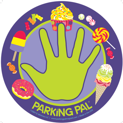 purple cupcake ice cream donut candy parking pal hand print car safety magnet